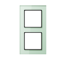 Рамка для вертикальной и горизонтальной установки, 2 поста; стекло; мягкий белый; A CREATION  AC582GLWMT  Jung