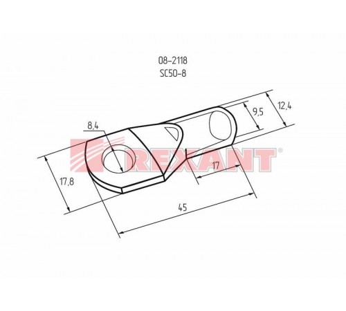 Наконечник ТМЛ (DIN) 50-8  08-2118  REXANT