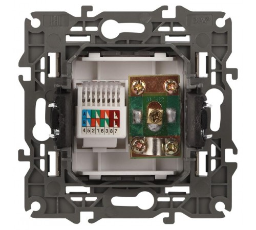 14-3110-04 Розетка RJ45+TV, IP20, шампань  Б0034317  ЭРА