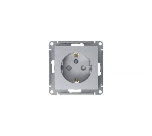 AtlasDesign Алюминий Розетка с заземлением со шторками, 16А, механизм  ATN000345  SE