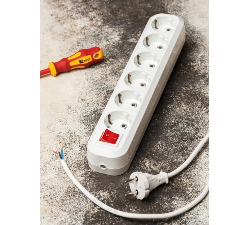 Колодка 6 гнезд 16А 3,5кВт c выкл. с/з Эксперт EKF PROxima  AKB16-6i  EKF