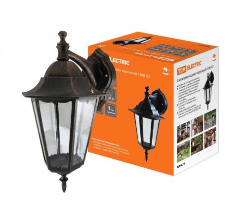 Светильник садово-парковый ЛБУ 6100-12 100Вт ЛН/КЛЛ/LED E27 IP33 шестигранник, вниз SQ0330-0017  TDM