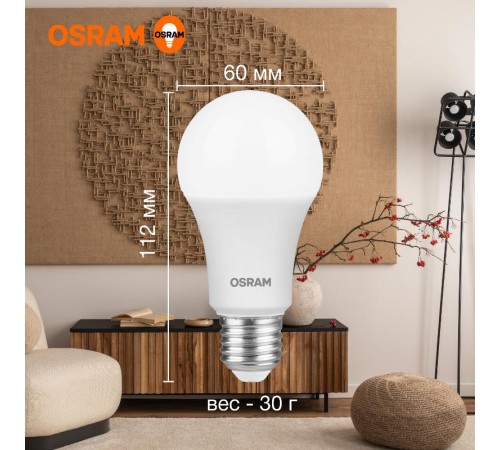 Лампа светодиодная LED Value CL- A 10W/830 230V E27 10X1  4058075578821  OSRAM