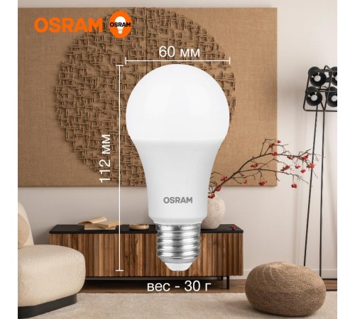 Лампа светодиодная LED Value CL- A 10W/830 230V E27 10X1  4058075578821  OSRAM