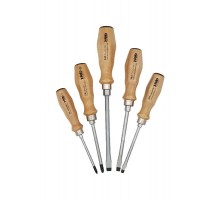 Набор отверток ударных SL/PZ с деревянной рукояткой, 5 шт  33595298  Felo