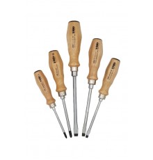 Набор отверток ударных SL/PZ с деревянной рукояткой, 5 шт  33595298  Felo
