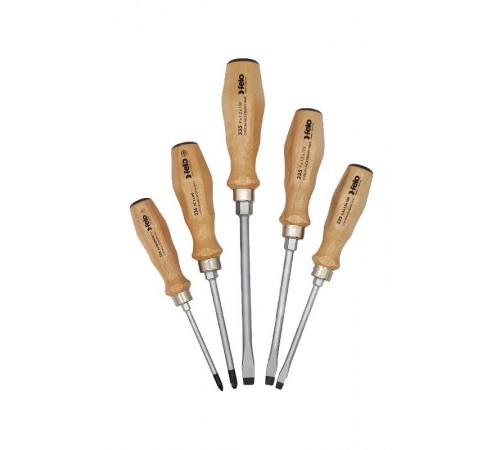 Набор отверток ударных SL/PZ с деревянной рукояткой, 5 шт  33595298  Felo