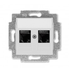 ABB Levit Серый Розетка комп. 2-ая 2хRJ45 категория 6  5014H-A61018 16W  2CHH296118A6016  ABB