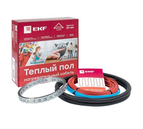 Теплый пол (нагревательный кабель) 2000Вт 143 м 13,5 м2 nk-2000  EKF