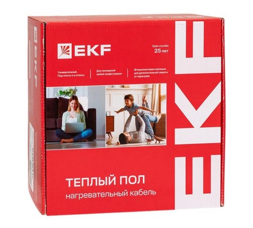 Теплый пол (нагревательный кабель) 2000Вт 143 м 13,5 м2 nk-2000  EKF