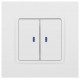 14-1105-01 Выключатель 2-клавишный с подсветкой, 10АХ-250В, IP20, Эра Elegance, белый  Б0034237  ЭРА