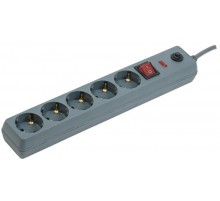 Сетевой фильтр СФ-05К-выкл. 16А 5 мест 3м 3х1мм2 серый  WFP10-16-05-03-ZK-K03  IEK