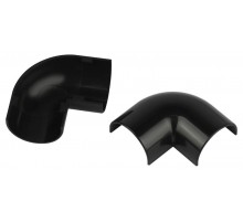 Поворот  T-90-KK-30-13-GR на 90 градусов для полукруглого кабель-канала графит 30х13мм 2шт/комплект  Б0064899  ЭРА