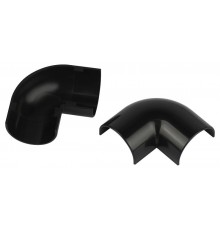 Поворот  T-90-KK-30-13-GR на 90 градусов для полукруглого кабель-канала графит 30х13мм 2шт/комплект  Б0064899  ЭРА