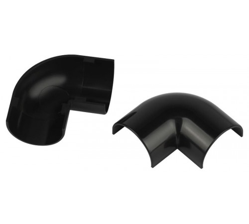 Поворот  T-90-KK-30-13-GR на 90 градусов для полукруглого кабель-канала графит 30х13мм 2шт/комплект  Б0064899  ЭРА