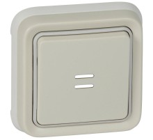 Plexo Белый Выключатель 1-клавишный с подсв. кнопочный (НО+НЗ- контакт) внутренний монтаж (в сборе) IP55  069861  Legrand