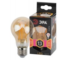 Лампа светодиодная F-LED A60-13W-827-E27 gold (филамент, груша золот., 13Вт, тепл, Е27)  Б0044091  ЭРА