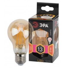 Лампа светодиодная F-LED A60-13W-827-E27 gold (филамент, груша золот., 13Вт, тепл, Е27)  Б0044091  ЭРА