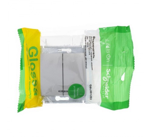 Glossa Платина Выключатель 2-клавишный с подсветкой, сх.5а, 10AX  GSL001253  SE