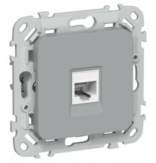 FLITE Розетка телефонная RJ11 кат.3 РТ3-1-ФлС серый  FI-T10-K03  IEK