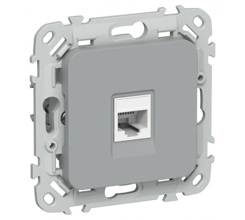 FLITE Розетка телефонная RJ11 кат.3 РТ3-1-ФлС серый  FI-T10-K03  IEK