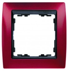 Simon 82 Рамка декоративная, 4 поста, S82, гранатовый металлик-графит  82844-37  Simon