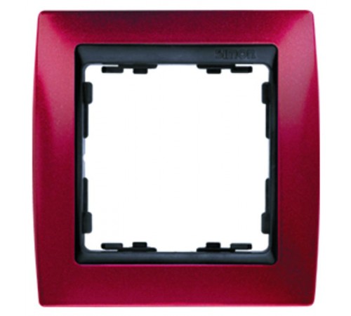 Simon 82 Рамка декоративная, 4 поста, S82, гранатовый металлик-графит  82844-37  Simon