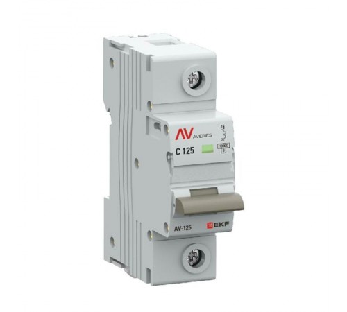 Выключатель автоматический AV-125 1P 125A (D) 10kA  AVERES mcb125-1-125D-av EKF