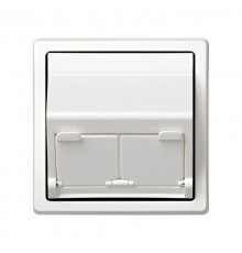 Simon 73 Адаптер на 2 коннектора RJ45 (KEYSTONE, AMP, Brand-Rex, KRONE), наклонное подключение, S73 Loft, бел  73086-60  Simon