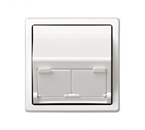 Simon 73 Адаптер на 2 коннектора RJ45 (KEYSTONE, AMP, Brand-Rex, KRONE), наклонное подключение, S73 Loft, бел  73086-60  Simon