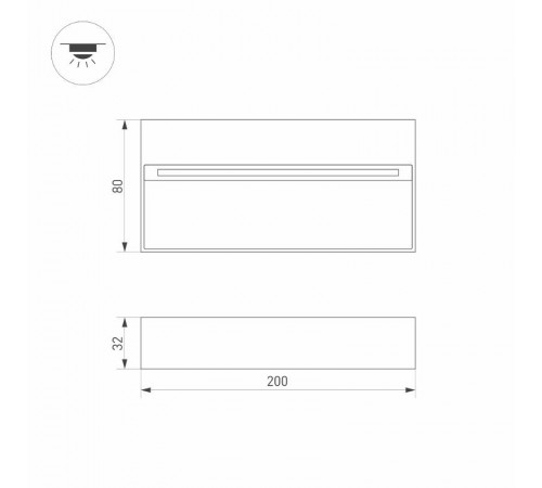Светильник LGD-TRACE-S200x80-8W Warm3000 (GR, 65 deg, 230V) (Arlight, IP65 Металл, 3 года)  029961  Arlight