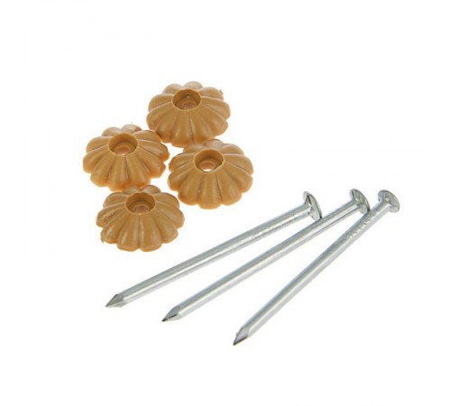 Гвоздь с декор. шляпкой (светло-коричневая) (80 шт) - пакет   106223  Tech-KREP