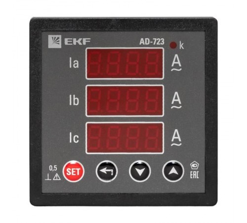 Амперметр AM-D723 цифровой на панель 72х72 трехфазный EKF PROxima  ad-723  EKF