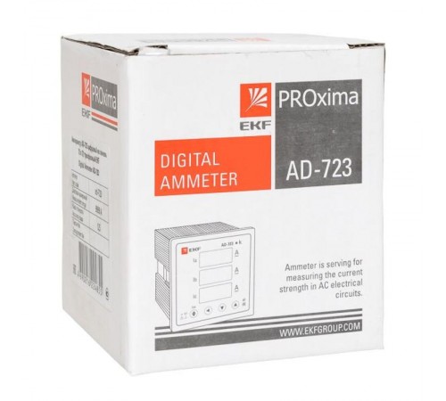 Амперметр AM-D723 цифровой на панель 72х72 трехфазный EKF PROxima  ad-723  EKF