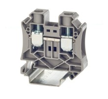 Клемма проходная, винтовой зажим, 2 точки подключения, 16 кв.мм, серая  TUR-16  DKC