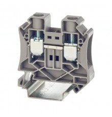 Клемма проходная, винтовой зажим, 2 точки подключения, 16 кв.мм, серая  TUR-16  DKC