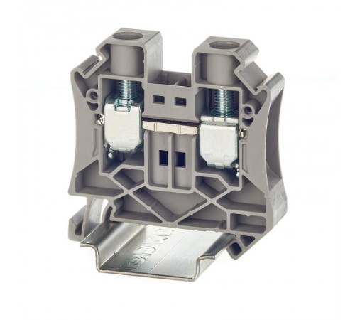 Клемма проходная, винтовой зажим, 2 точки подключения, 16 кв.мм, серая  TUR-16  DKC