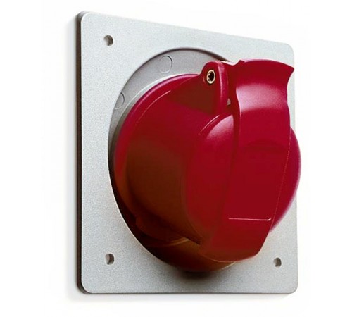 Розетка панельная с угловым унифицированным фланцем 432RAU6, 32A, 3P+N+E, IP44, 6ч  2CMA193283R1000  ABB