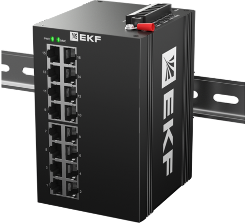 Промышленный управляемый коммутатор уровня L2 ML2-16GTP, 16 портов 10/100/1000Base-T(X) RJ45 c PoE, монтаж на динрейку TSX TSX-ML2-16GTPEKF