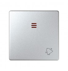 Simon 82 Клавиша с пиктограммой "звонок" для кнопочного выключателя с подсветкой, S82 Detail алюминий  82015-93  Simon
