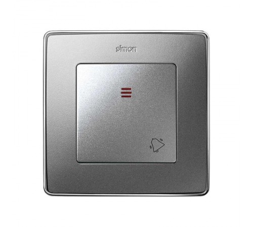 Simon 82 Клавиша с пиктограммой "звонок" для кнопочного выключателя с подсветкой, S82 Detail алюминий  82015-93  Simon