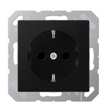 Розетка SCHUKO® 16A 250V с защитой от детей; термопласт; черный матовый  A1520BFKISWM  Jung