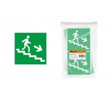 Знак "Направление к эвакуационному выходу (по лестнице направо вниз)" 150х150мм   SQ0817-0045  TDM