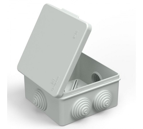 Коробка распределительная 40-0302 для о/п безгалогенная (HF) серая 100х100х50 (60шт/кор) IP55  40-0302  Промрукав