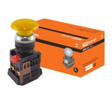 Кнопка AEА-22 "Грибок" желтый d22мм 1з+1р   SQ0704-0036  TDM