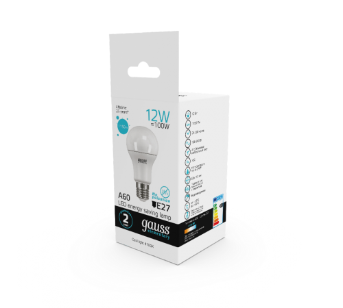 Лампа светодиодная LED 12Вт E27 220В 4100К Elementary A60  23222  Gauss