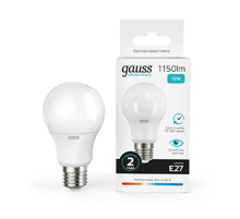Лампа светодиодная LED 12Вт E27 220В 4100К Elementary A60  23222  Gauss