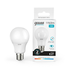 Лампа светодиодная LED 12Вт E27 220В 4100К Elementary A60  23222  Gauss