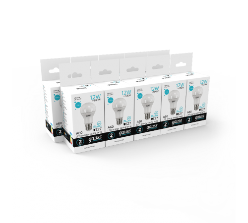 Лампа светодиодная LED 12Вт E27 220В 4100К Elementary A60  23222  Gauss