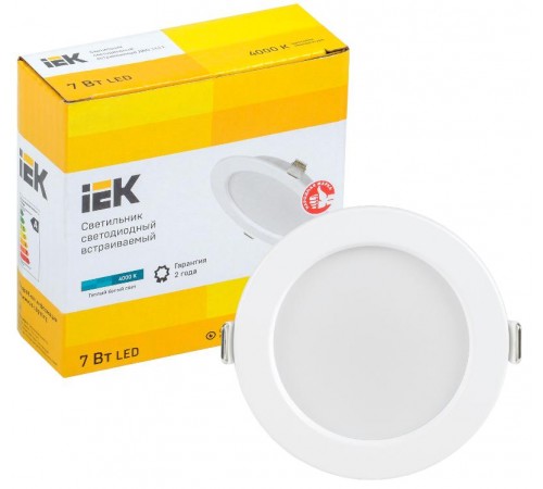 Светильник светодиодный ДВО 1611 белый круг 7Вт 4000К IP20  LDVO0-1611-07-4000-K01  IEK